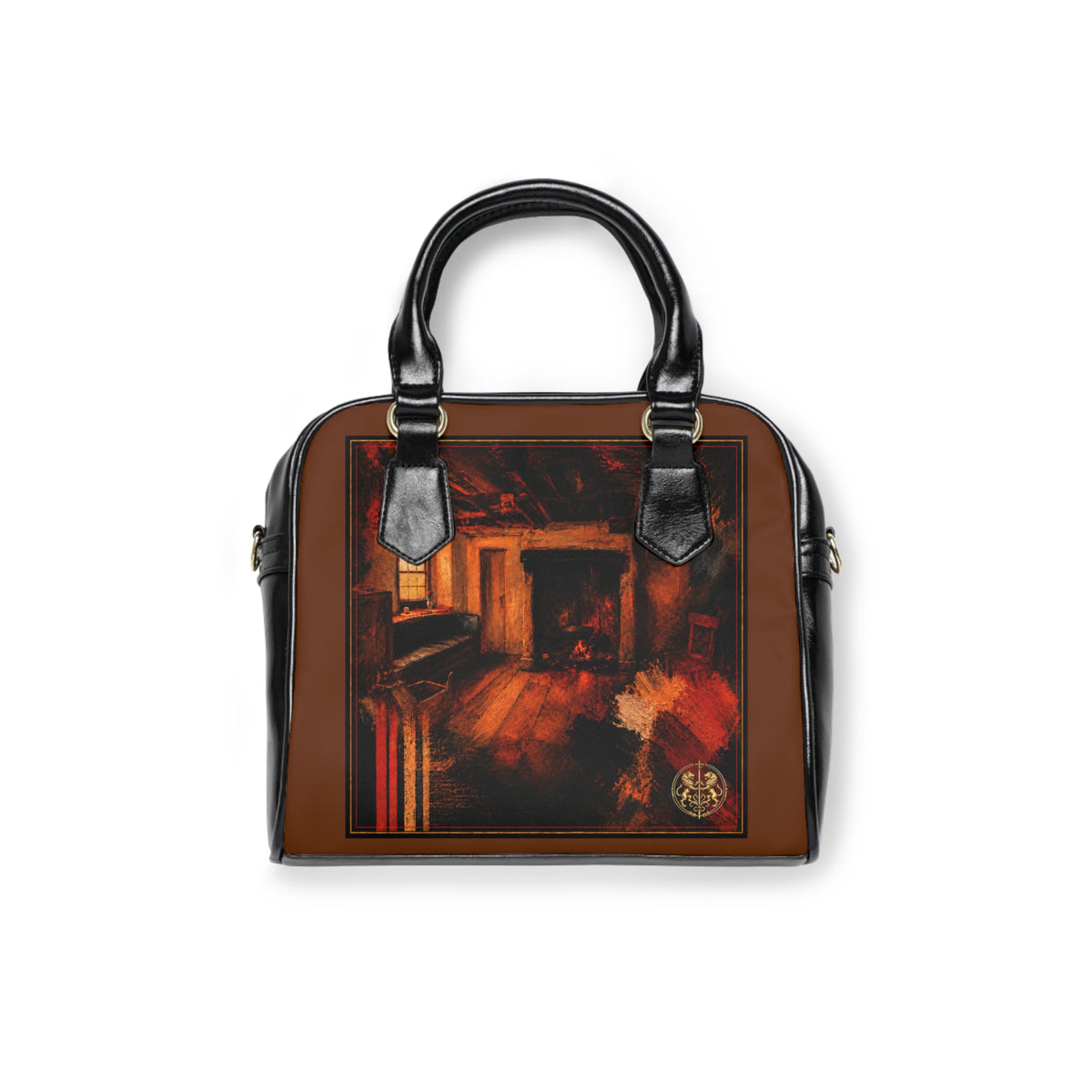 Satchel Bag — Interior Scene — Sunrise Ombré with Brown
