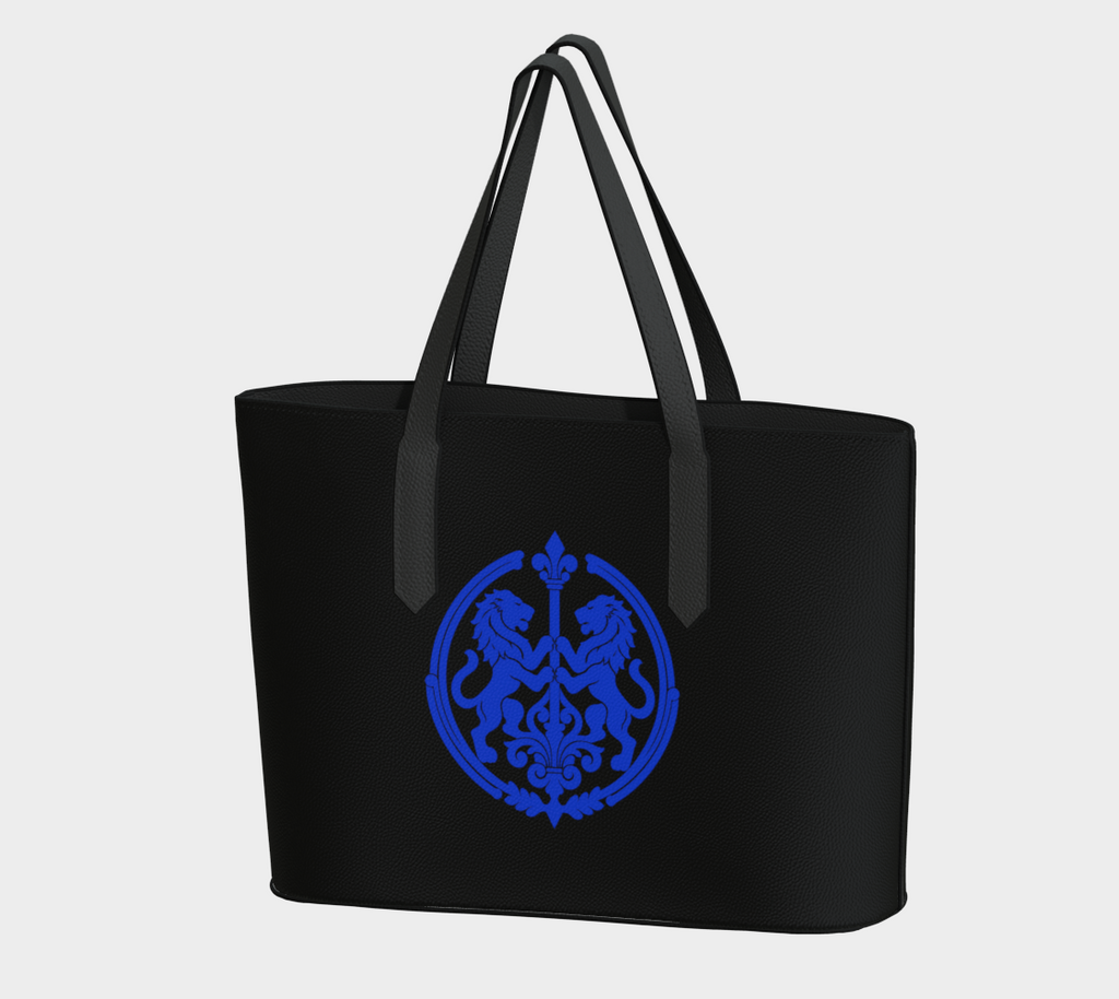 Tote-Rainbow Lions — Inspired by Louis C. Tiffany (1848–1933) — Blue