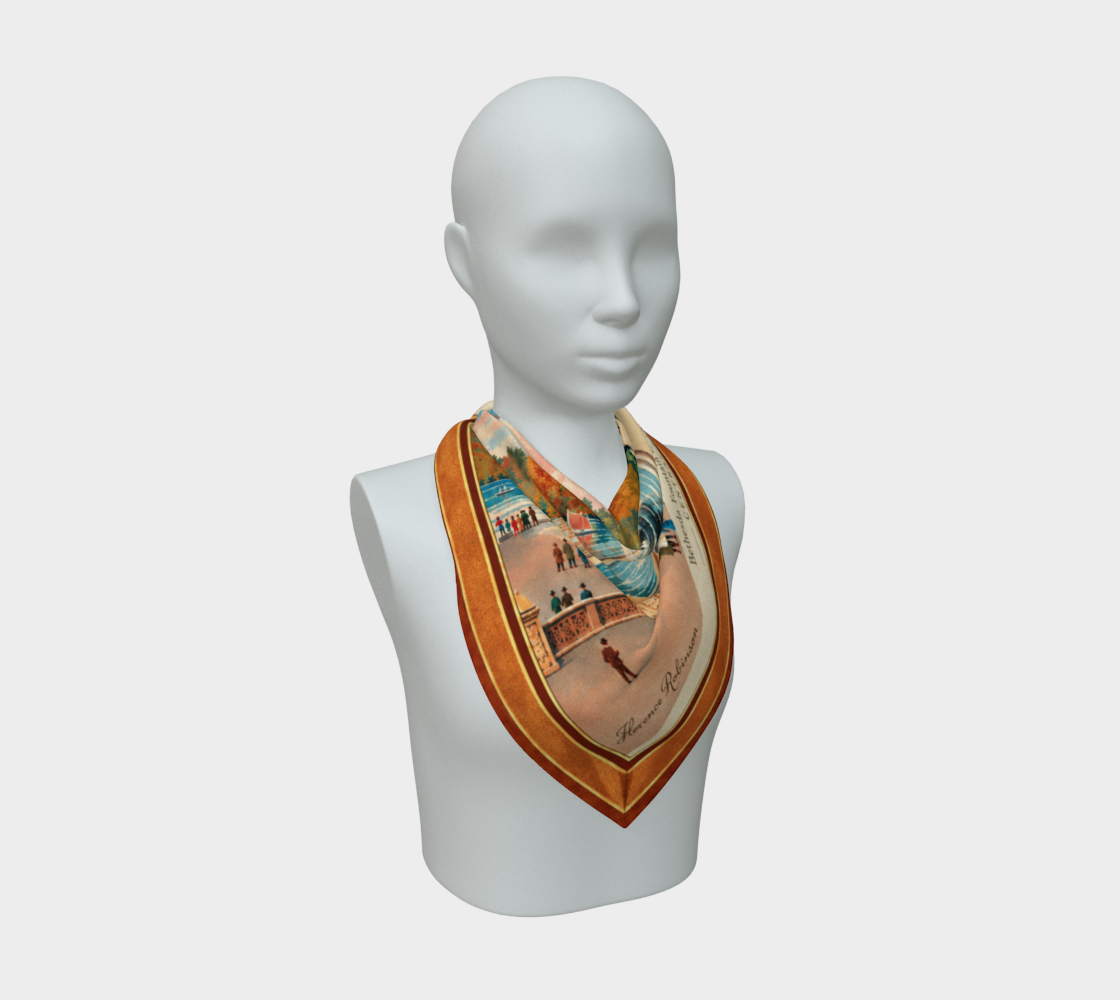 100% Silk Scarf — Bethesda Fountain, Central Park, NYC — Orange