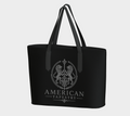 Tote — Inspired by Louis C. Tiffany (1848–1933) — Silver Gray Lions on Black