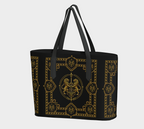 Tote — Inspired by Louis C. Tiffany (1848–1933) and a French Teacup and Saucer — Gold Lions on Black