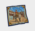 The Matador Collection-100% Silk Scarf-Yellow Bull Cameo with Navy