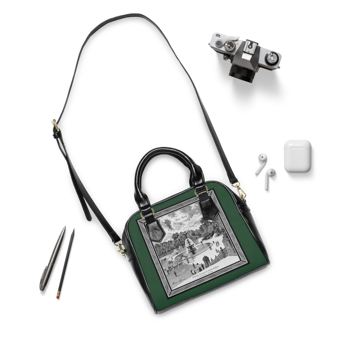 Satchel Bag — Bethesda Fountain, Central Park, NYC — Archival Green