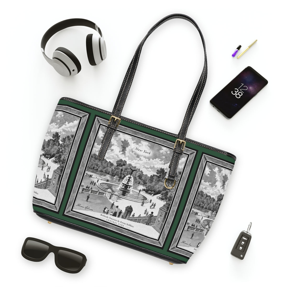Tote Bag — Bethesda Fountain, Central Park, NYC — Archival Green