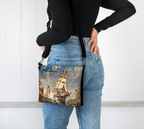 Crossbody Bag — Return of the Constitution with Black Strap, Black And White Emblem Back