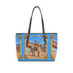 The Matador Collection-Tote-Yellow Cameo Bull-Sky Blue