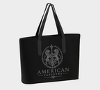 Tote — Inspired by Louis C. Tiffany (1848–1933) — Silver Gray Lions on Black