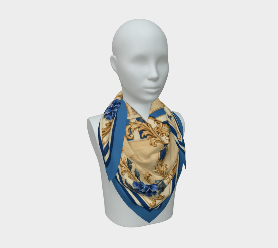 The Matador Collection: 100% Silk Scarf in Blue Tones