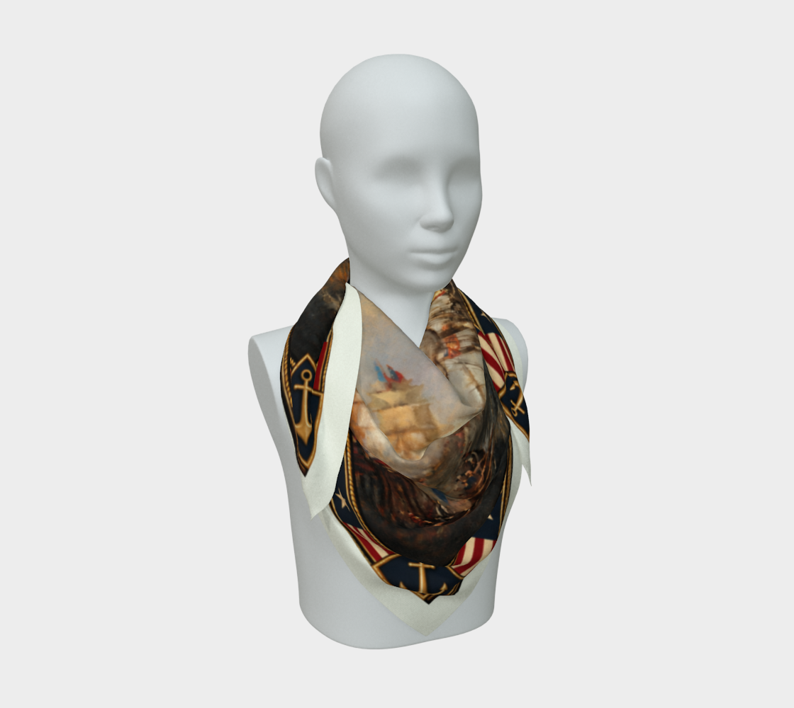 100% Silk Scarf — Return of the Constitution — White Border