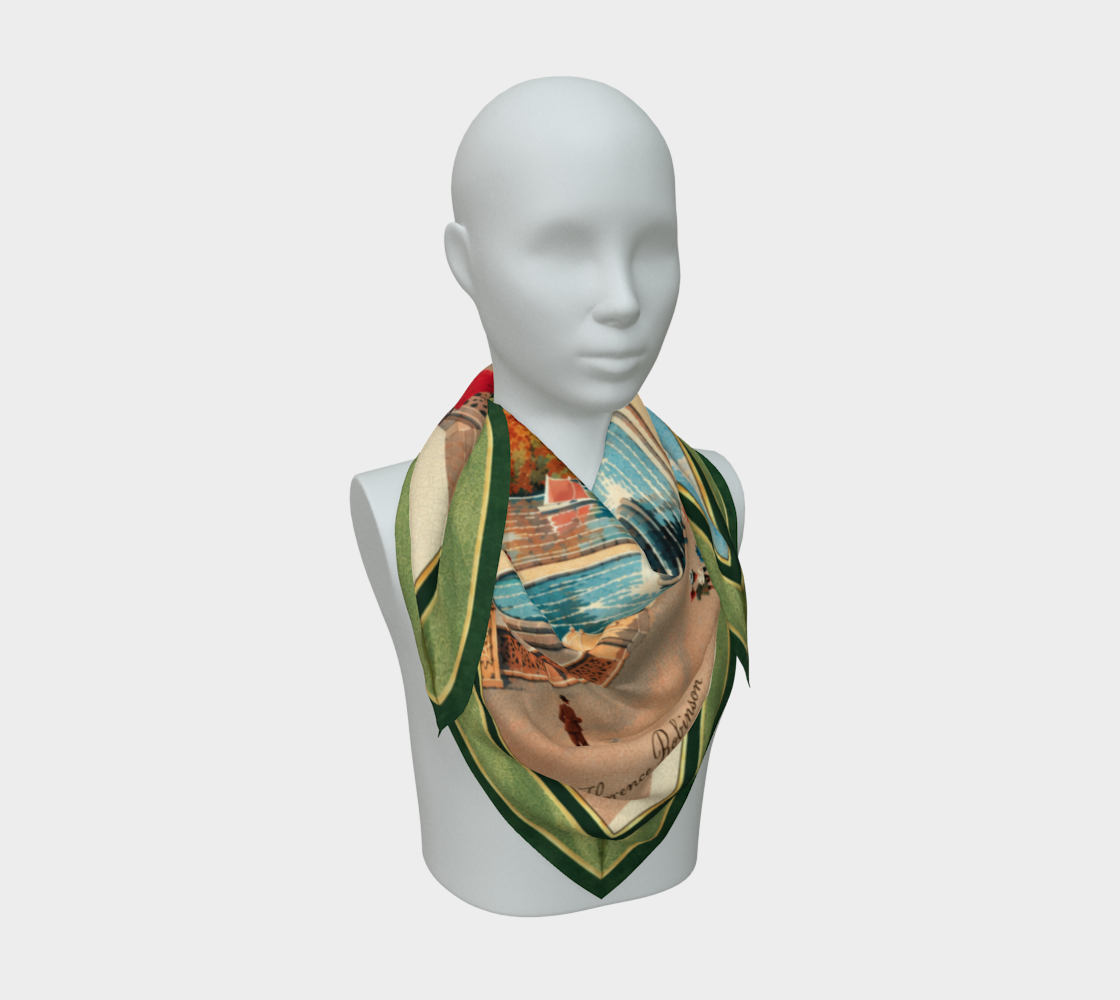 100% Silk Scarf — Bethesda Fountain, Central Park, NYC — Green