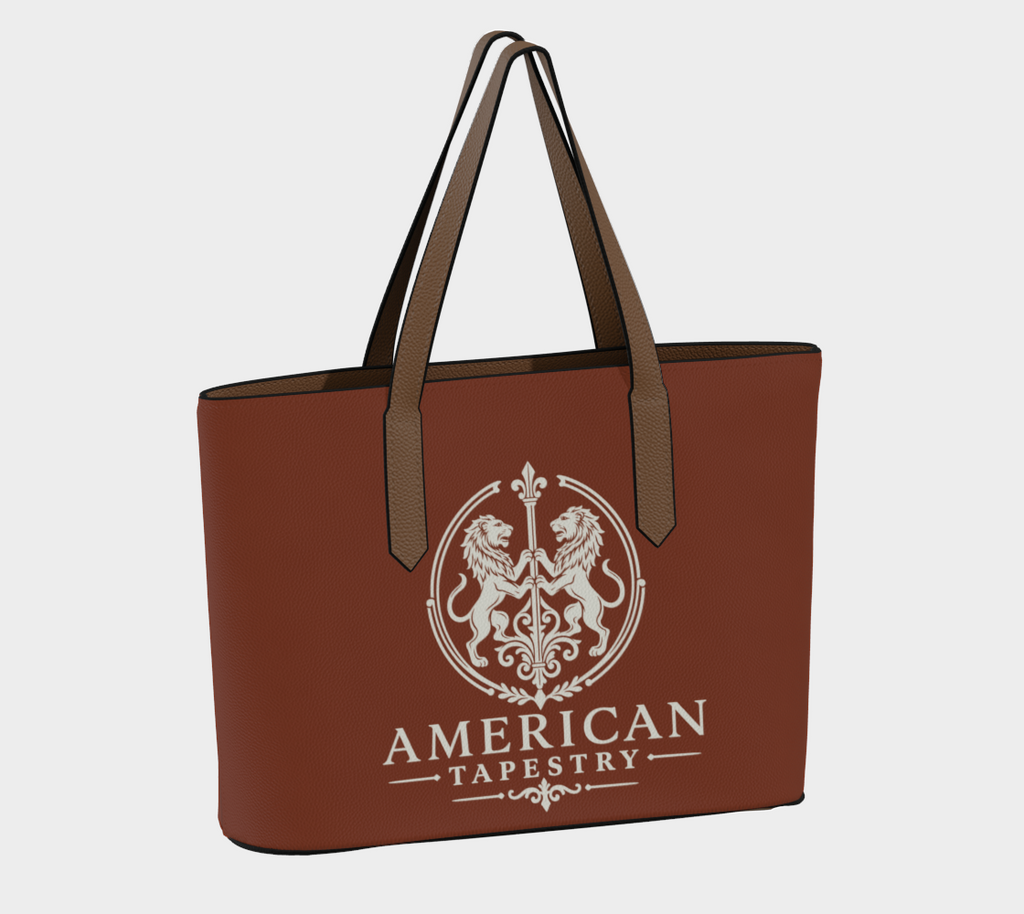 Tote — Inspired by Louis C. Tiffany (1848–1933) — White Lions on Cognac