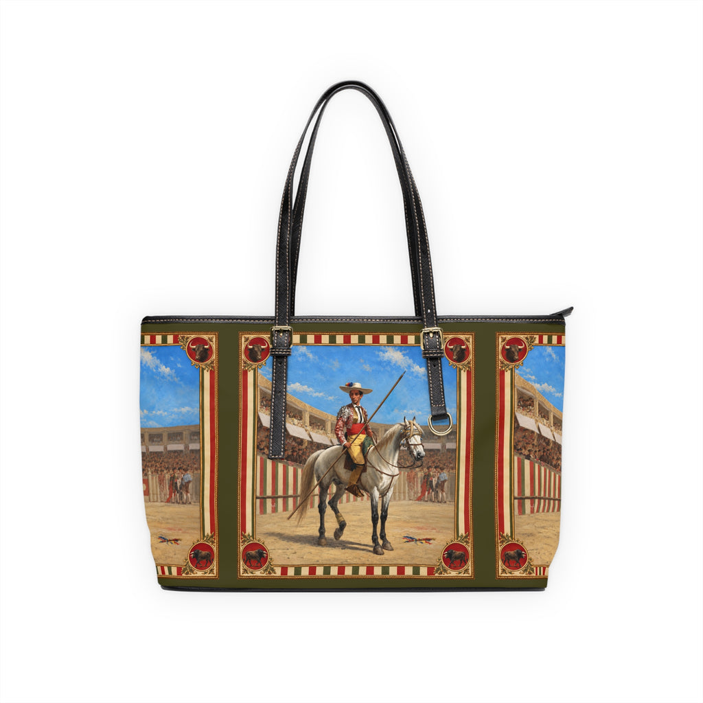 The Matador Collection-Tote-Red Cameo Bull with Olive