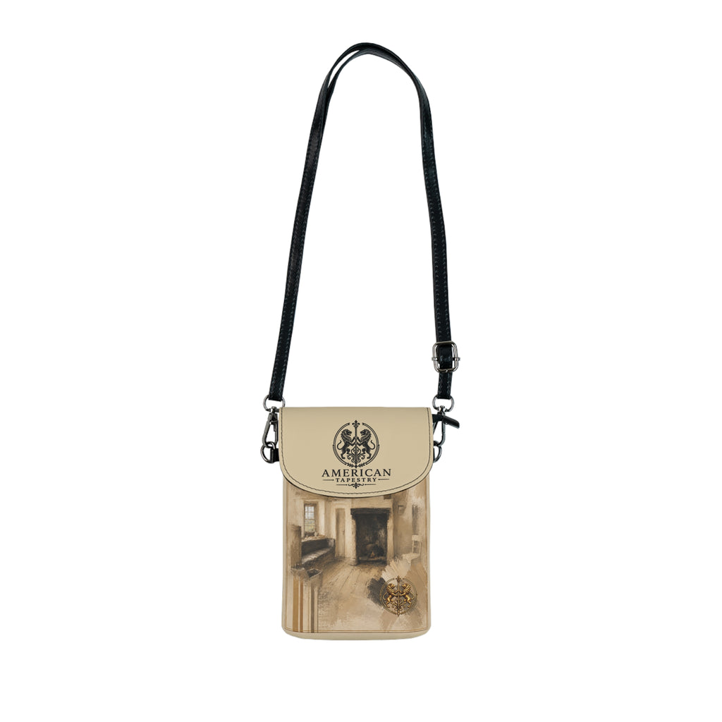 Crossbody Phone Case & Wallet — Interior Scene — Taupe