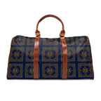 Duffle Bag — Inspired by Louis C. Tiffany (1848–1933) and a French Teacup and Saucer — Gold Lions on Navy