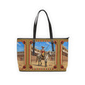 The Matador Collection-Tote-Red Cameo Bull with Saddle Brown