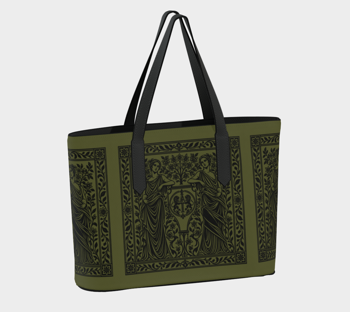 Pre-Raphaelite Tote in Olive — Inspired by Artist Kenyon Cox