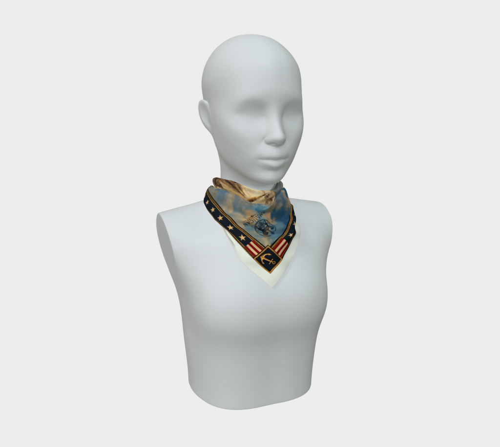 100% Silk Scarf — Return of the Constitution — White Border