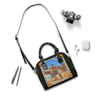 The Matador Collection-Satchel Bag-Black with Yellow Cameo Bulls