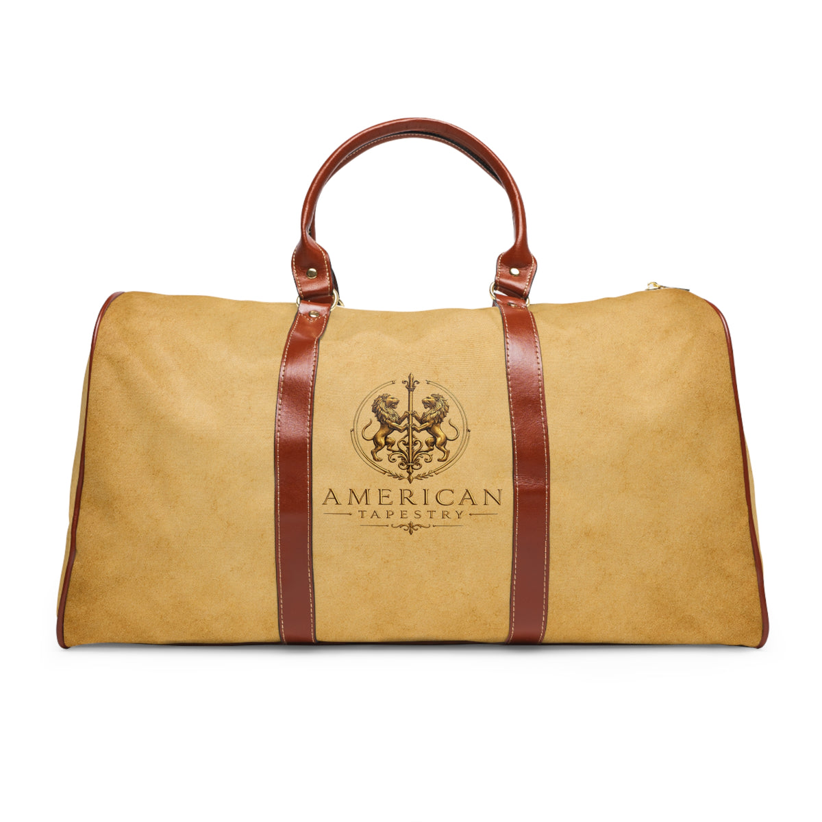 Duffle Bag — Inspired by Louis C. Tiffany (1848–1933) — Gold Lions on Parchment