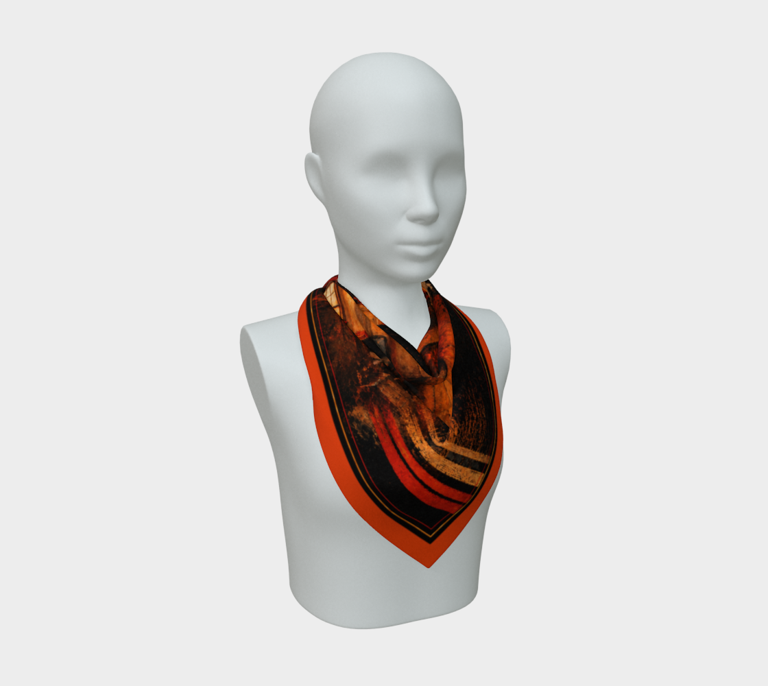 100% Silk Scarf — Interior Scene — Sunrise Ombré with Orange