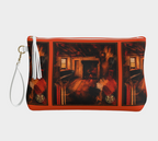 Large Wristlet Bag — Interior Scene — Sunrise Ombré with Orange