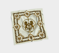 100% Silk Scarf — Inspired by Louis C. Tiffany (1848–1933) and a French Teacup and Saucer — Gold Lions on Antique White