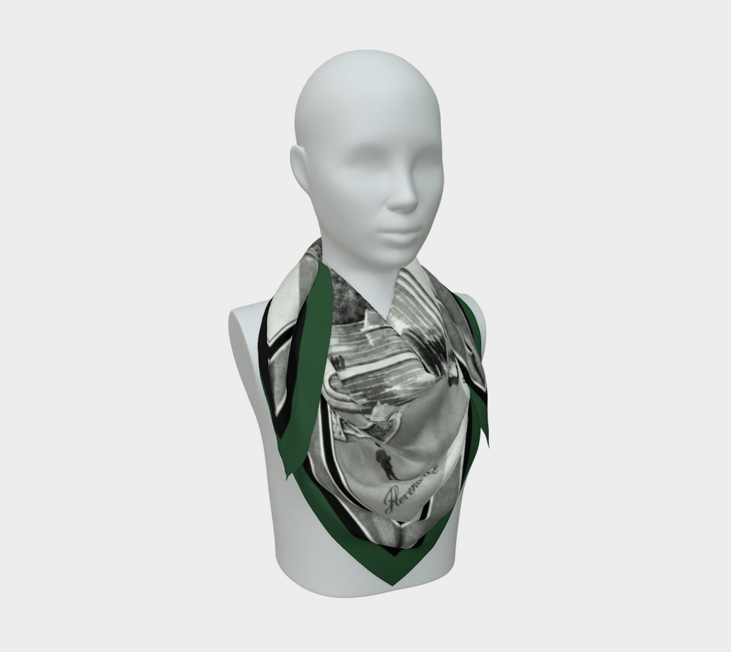 100% Silk Scarf — Bethesda Fountain, Central Park, NYC — Archival Green
