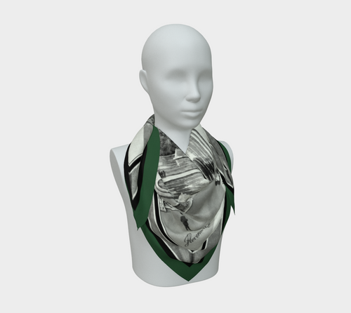 100% Silk Scarf — Bethesda Fountain, Central Park, NYC — Archival Green