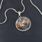 Cloche Necklace-USS Constitution in Silver