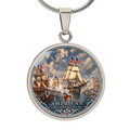 Cloche Necklace-USS Constitution in Silver
