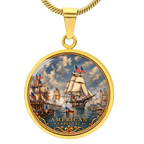 Cloche Necklace-USS Constitution in Gold