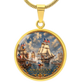 Cloche Necklace-USS Constitution in Gold
