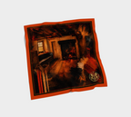 100% Silk Scarf — Interior Scene — Sunrise Ombré with Orange