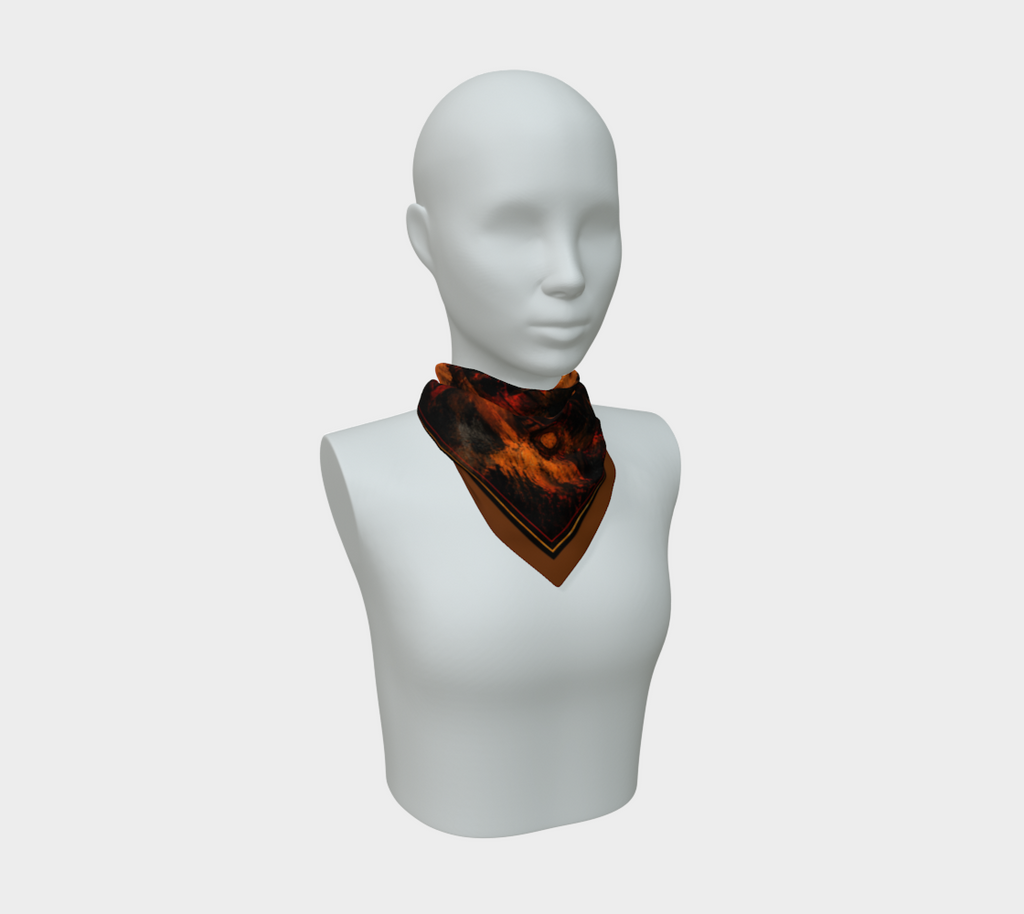100% Silk Scarf — Interior Scene — Sunrise Ombré in Brown