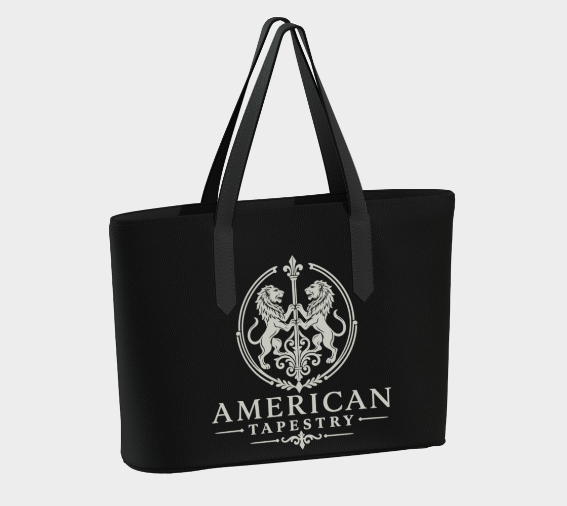Tote — Inspired by Louis C. Tiffany (1848–1933) — White Lions on Black