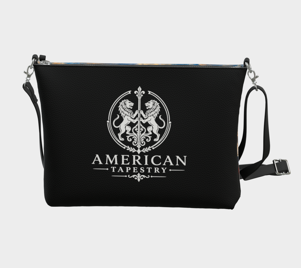 Crossbody Bag — Return of the Constitution with Black Strap, Black And White Emblem Back