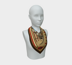 The Matador Collection-100% Silk Scarf-Red Cameo Bulls with Brown