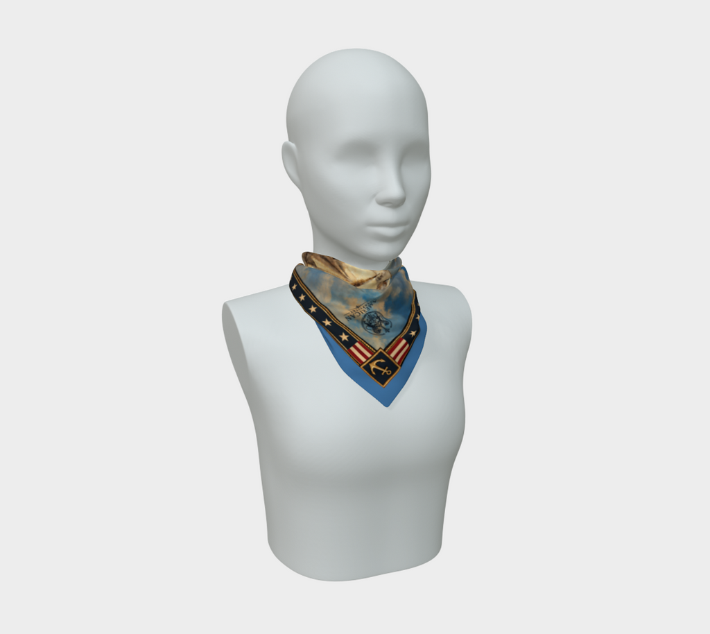 100% Silk Scarf — Return of the Constitution — Sky Blue Border