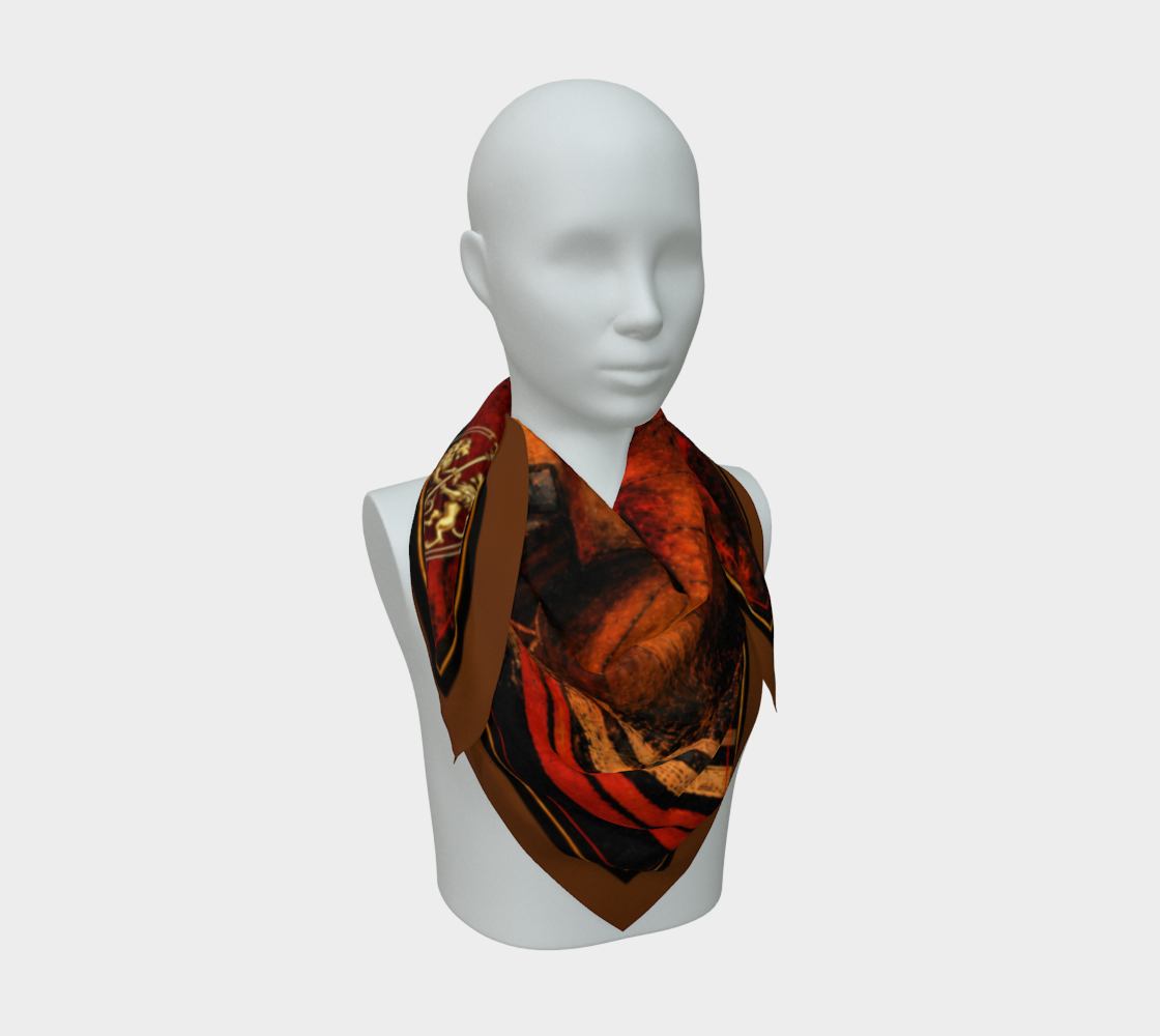 100% Silk Scarf — Interior Scene — Sunrise Ombré in Brown