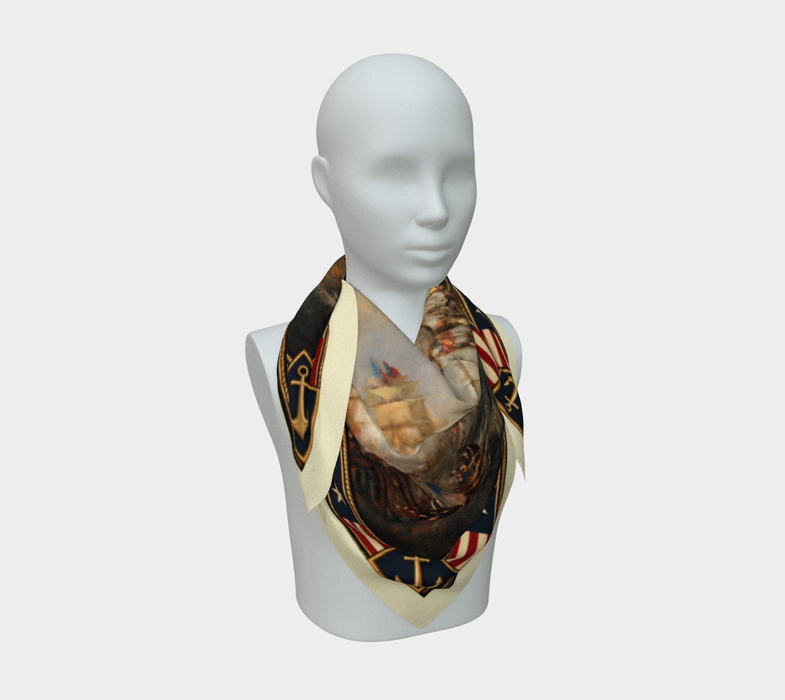 100% Silk Scarf — Return of the Constitution — Cream Border