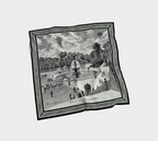 100% Silk Scarf— Bethesda Fountain, Central Park, NYC — Archival Black