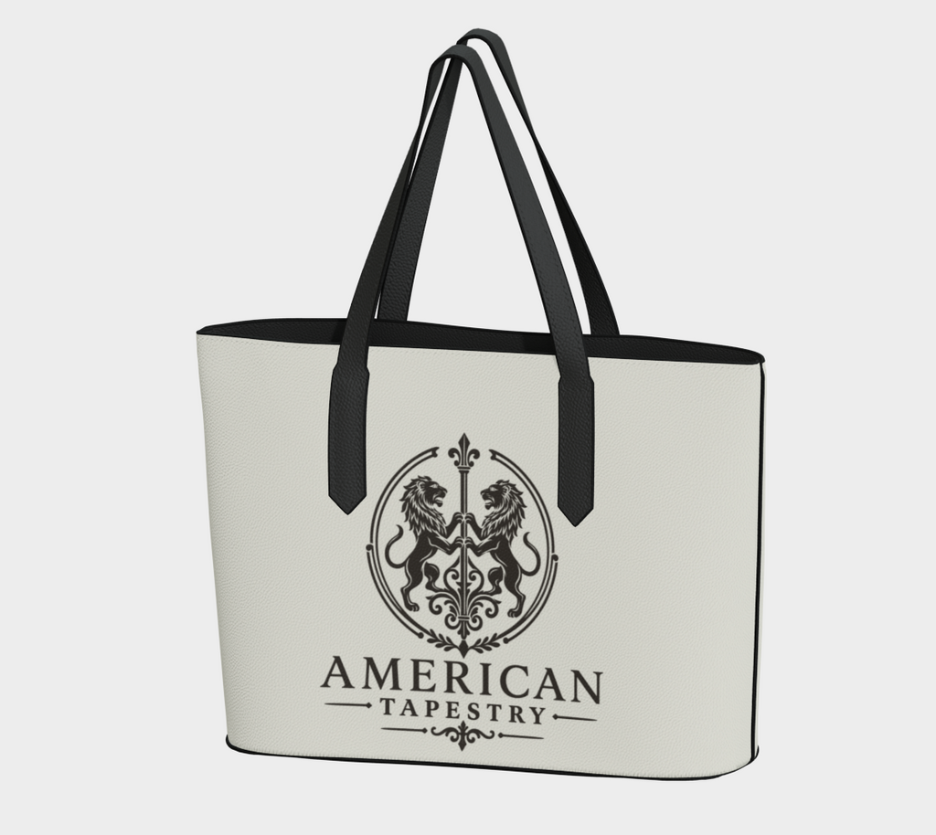 Tote — Inspired by Louis C. Tiffany (1848–1933) — Espresso Lions on Antique White