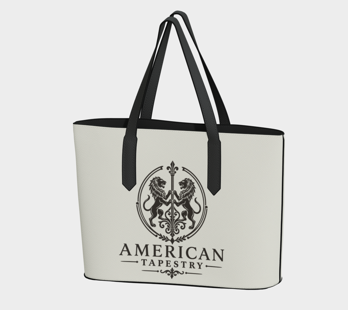 Tote — Inspired by Louis C. Tiffany (1848–1933) — Espresso Lions on Antique White