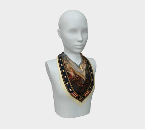 100% Silk Scarf — Return of the Constitution — Cream Border