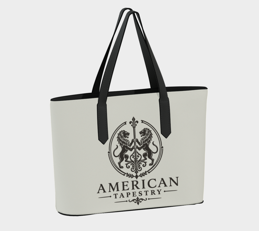 Tote — Inspired by Louis C. Tiffany (1848–1933) — Espresso Lions on Antique White