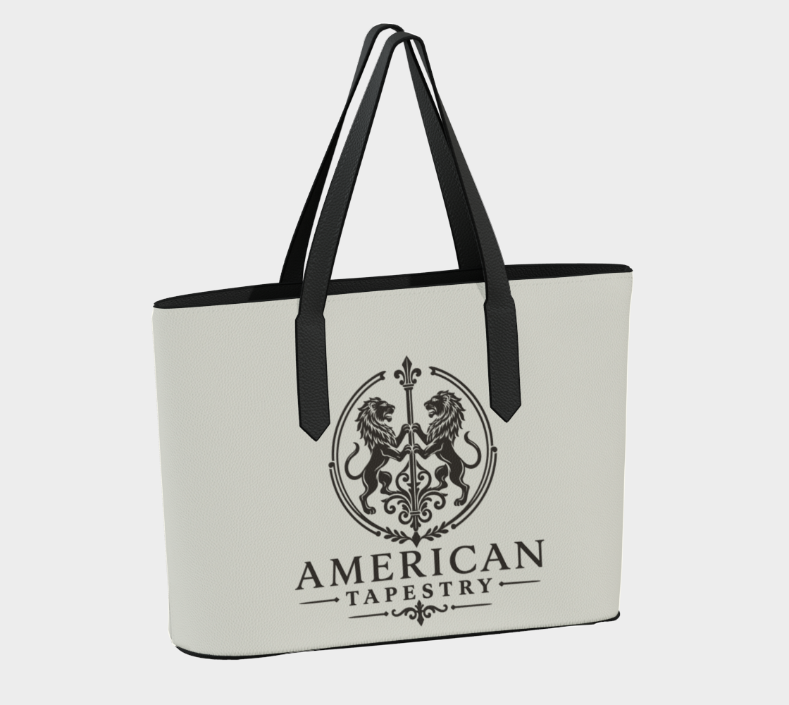 Tote — Inspired by Louis C. Tiffany (1848–1933) — Espresso Lions on Antique White