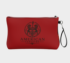 Large Wristlet Bag — Interior Scene — Sunrise Ombré with Red — Strap Options — Black or Ivory