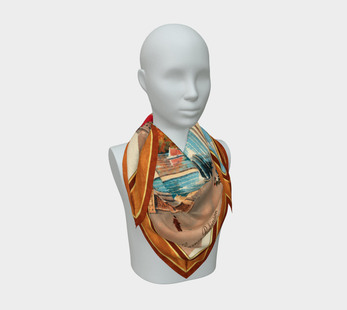 100% Silk Scarf — Bethesda Fountain, Central Park, NYC — Orange