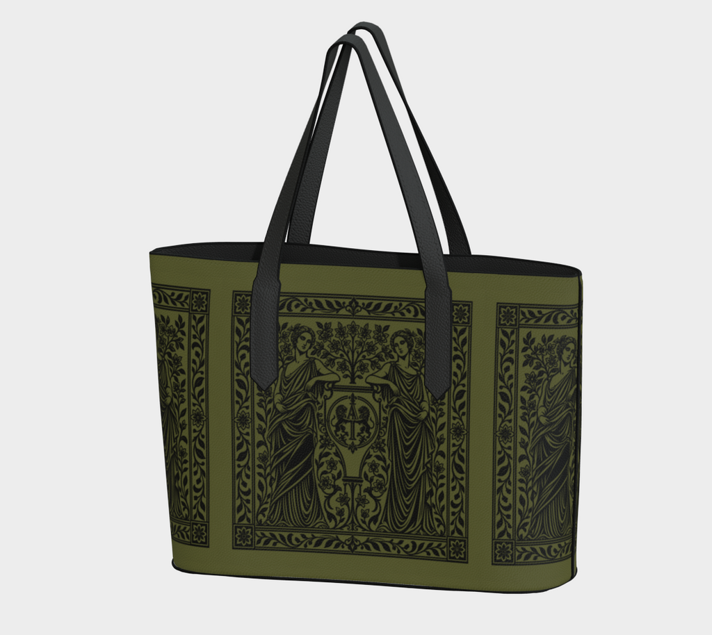 Pre-Raphaelite Tote in Olive — Inspired by Artist Kenyon Cox
