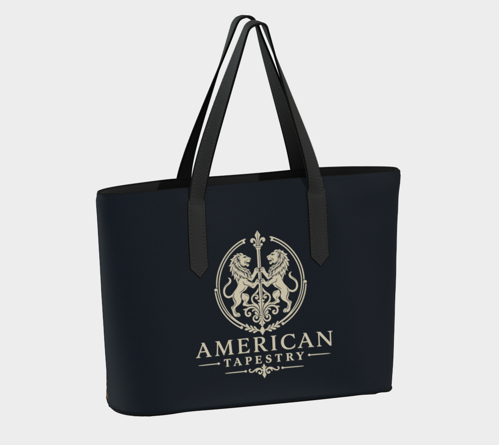 Tote — Return of the Constitution with Deep Navy and Back Emblem in Cream